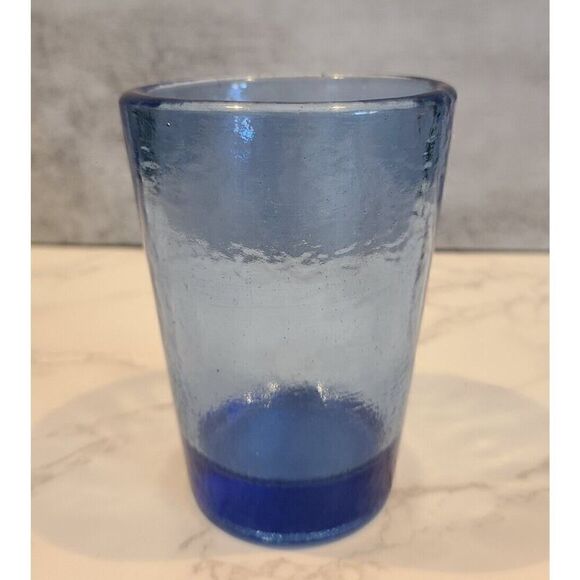 Fire and Light Cobalt BLUE Recycled Glass Tumbler 12oz. Art Glass EUC *Flaw Read - Picture 6 of 16